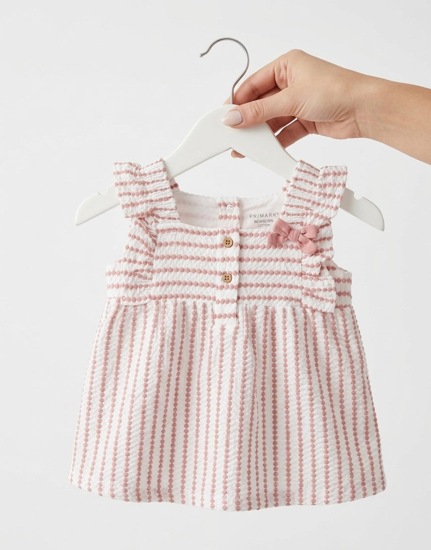 Pink Striped Top & shorts Set