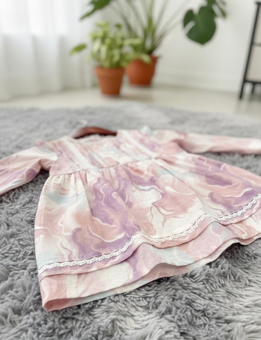 Girls Marble Lace Co-ord Set