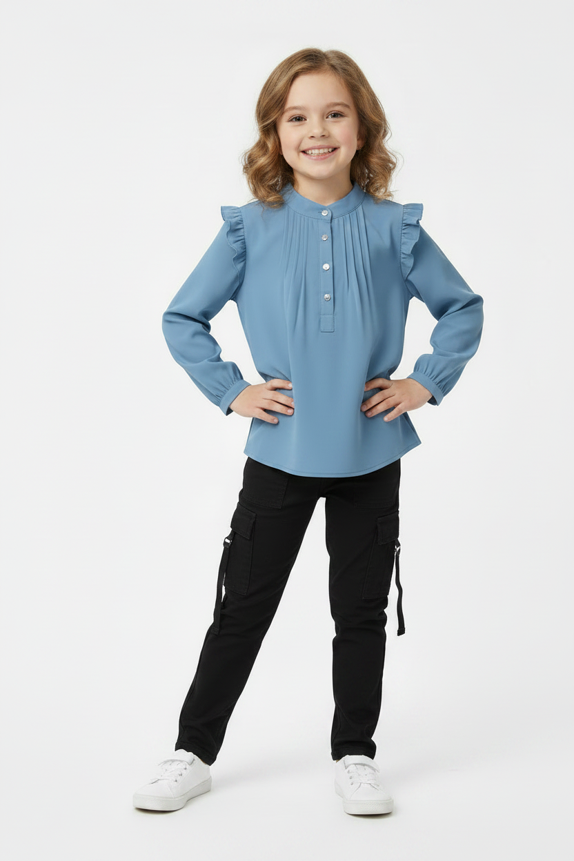 Soft Blue Tunic Top
