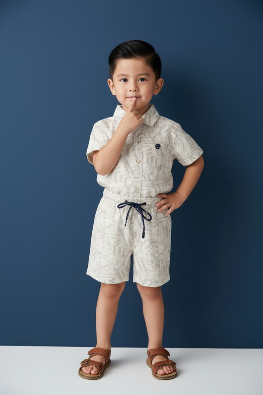 Boys 2-Piece Beige Co-ord Sete