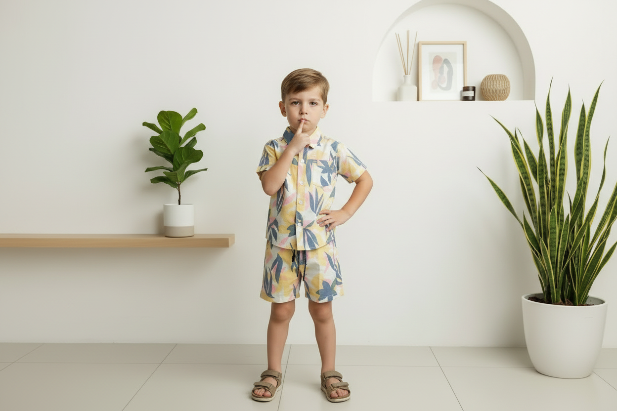 Boys Tropical Print Co-ord Set