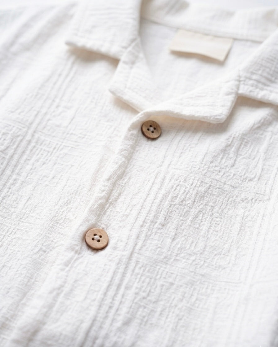 Pure White Linen Half Sleeve Shirt