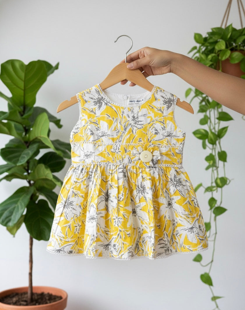Yellow Sleeveless Frock