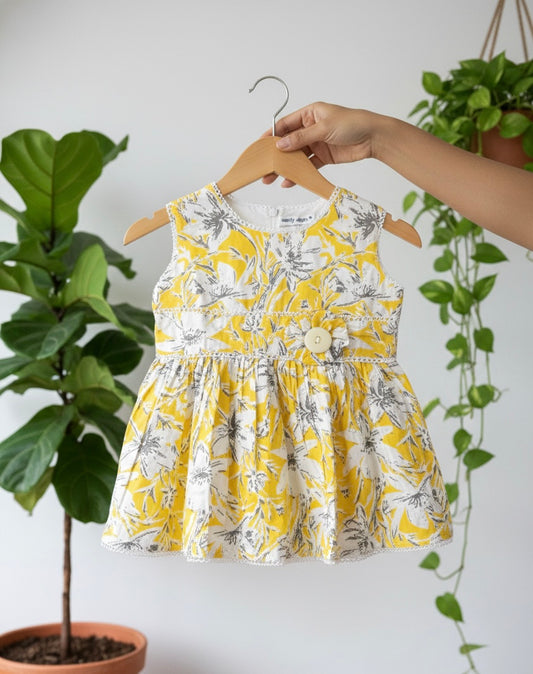 Yellow Sleeveless Frock