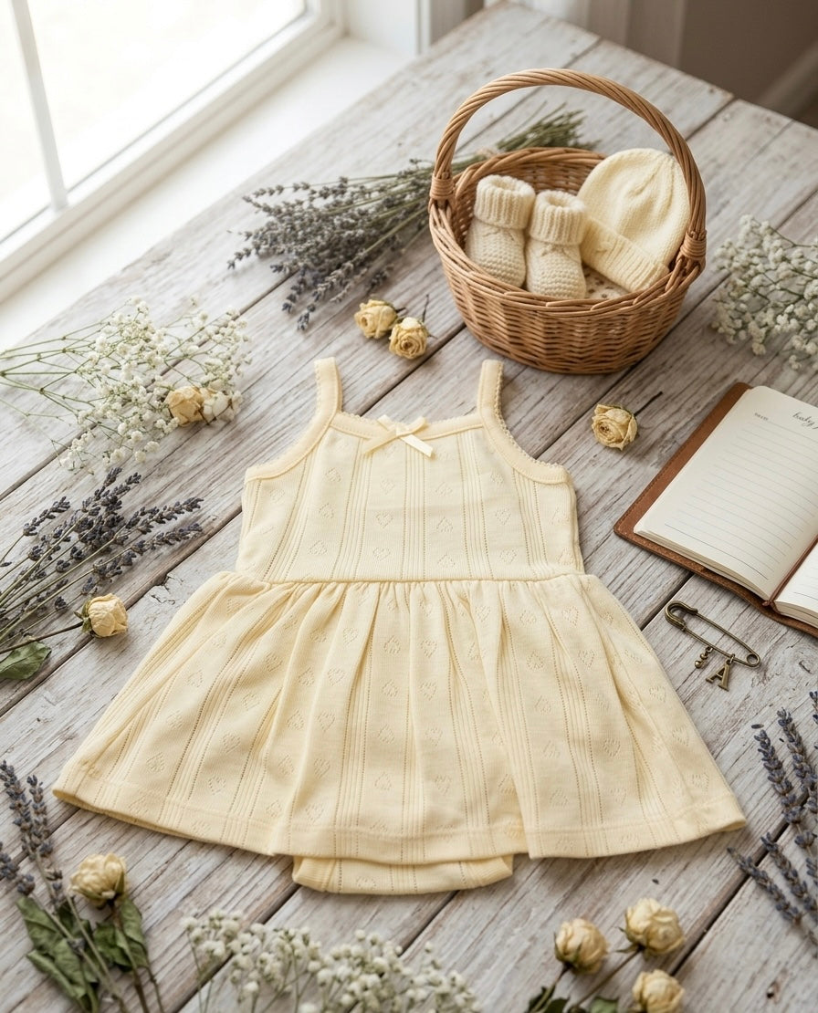Sweetheart Pointelle Skirted Romper