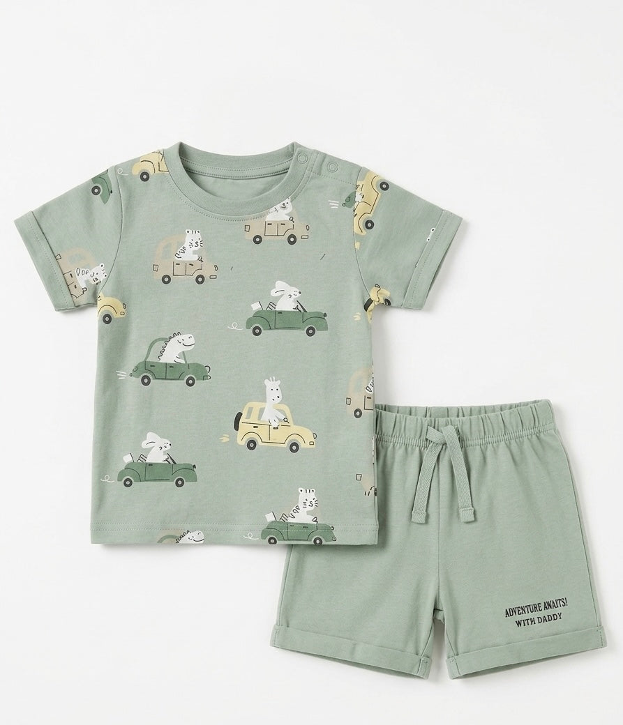 Sage Green T-Shirt & Shorts Set