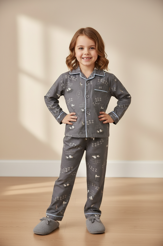 Grey Cotton Night Suit