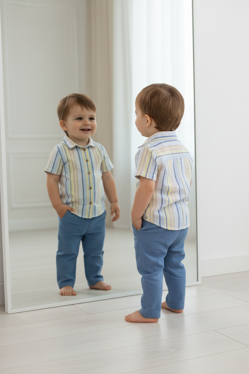 Pure Linen Striped Half Sleeve Shirt
