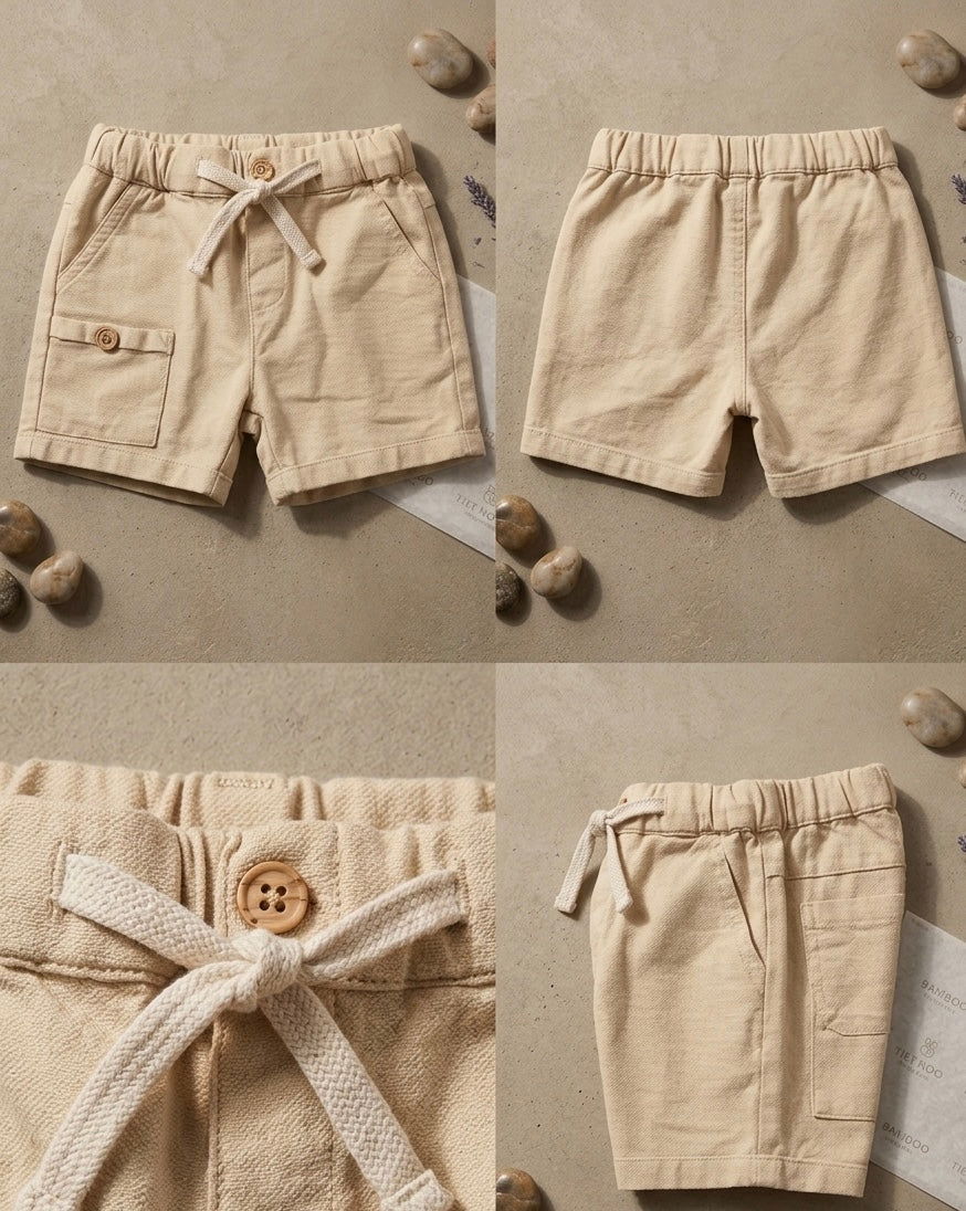 Kids’ Cotton Sand Colour Shorts