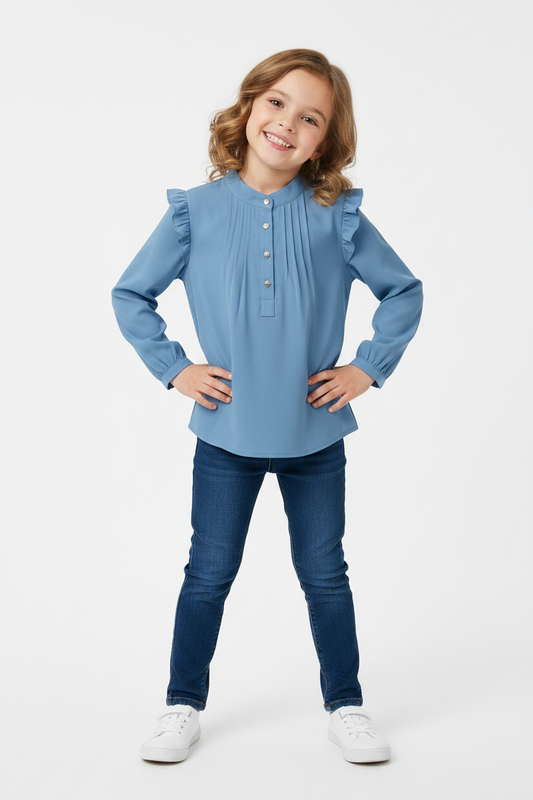Soft Blue Tunic Top