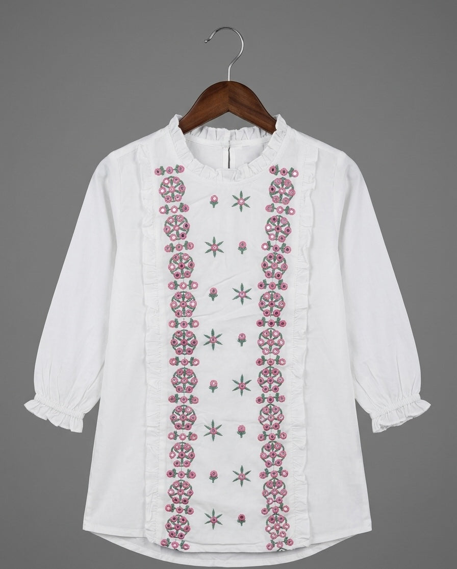 White Cotton Tunic Top