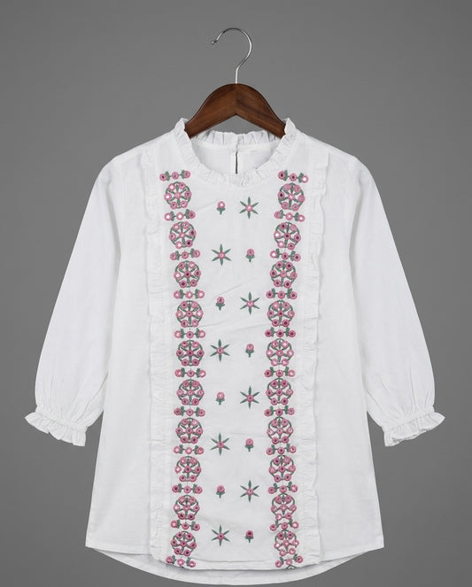 White Cotton Tunic Top