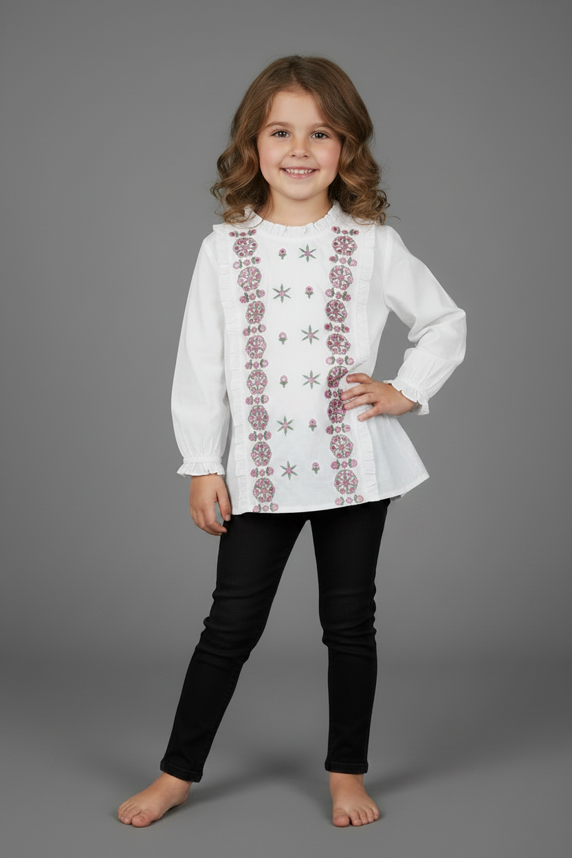 White Cotton Tunic Top