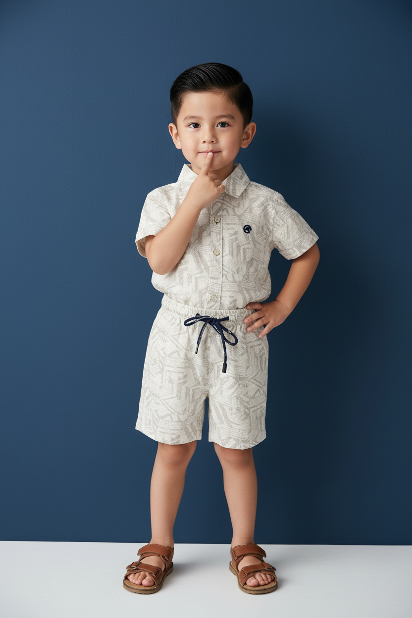 Boys 2-Piece Beige Co-ord Sete
