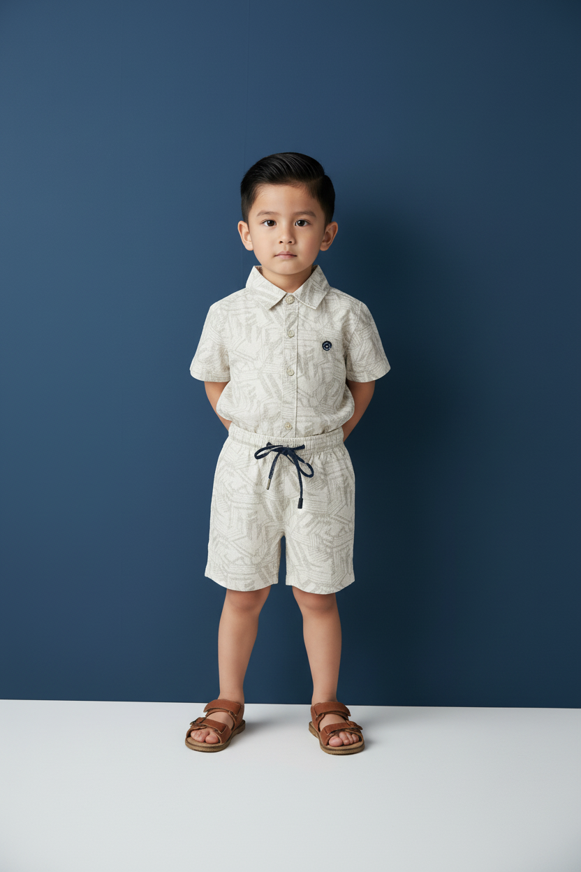 Boys 2-Piece Beige Co-ord Sete