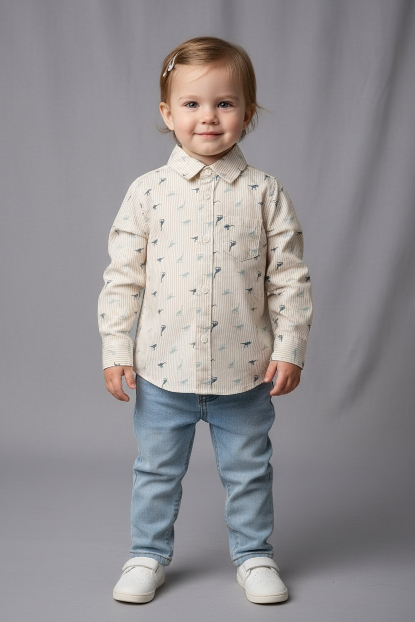 Beige Colour Long Sleeve Shirt