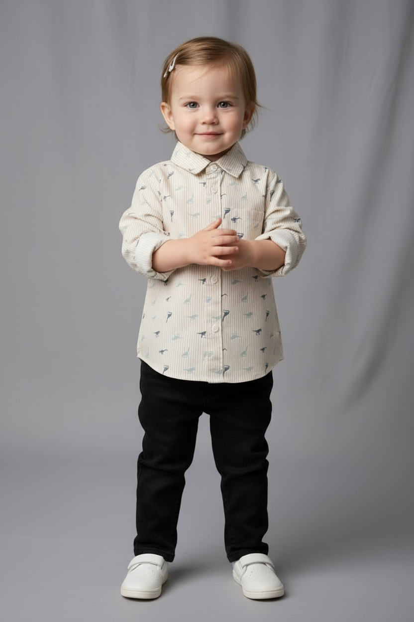 Beige Colour Long Sleeve Shirt