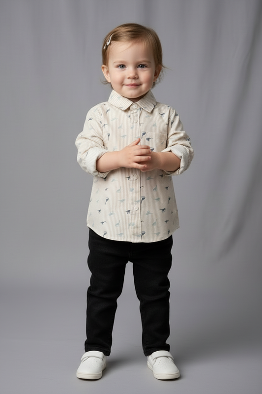 Beige Colour Long Sleeve Shirt