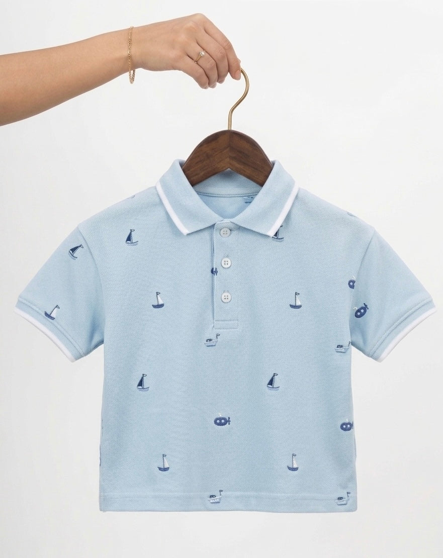 Blue Colour Polo T-Shirt