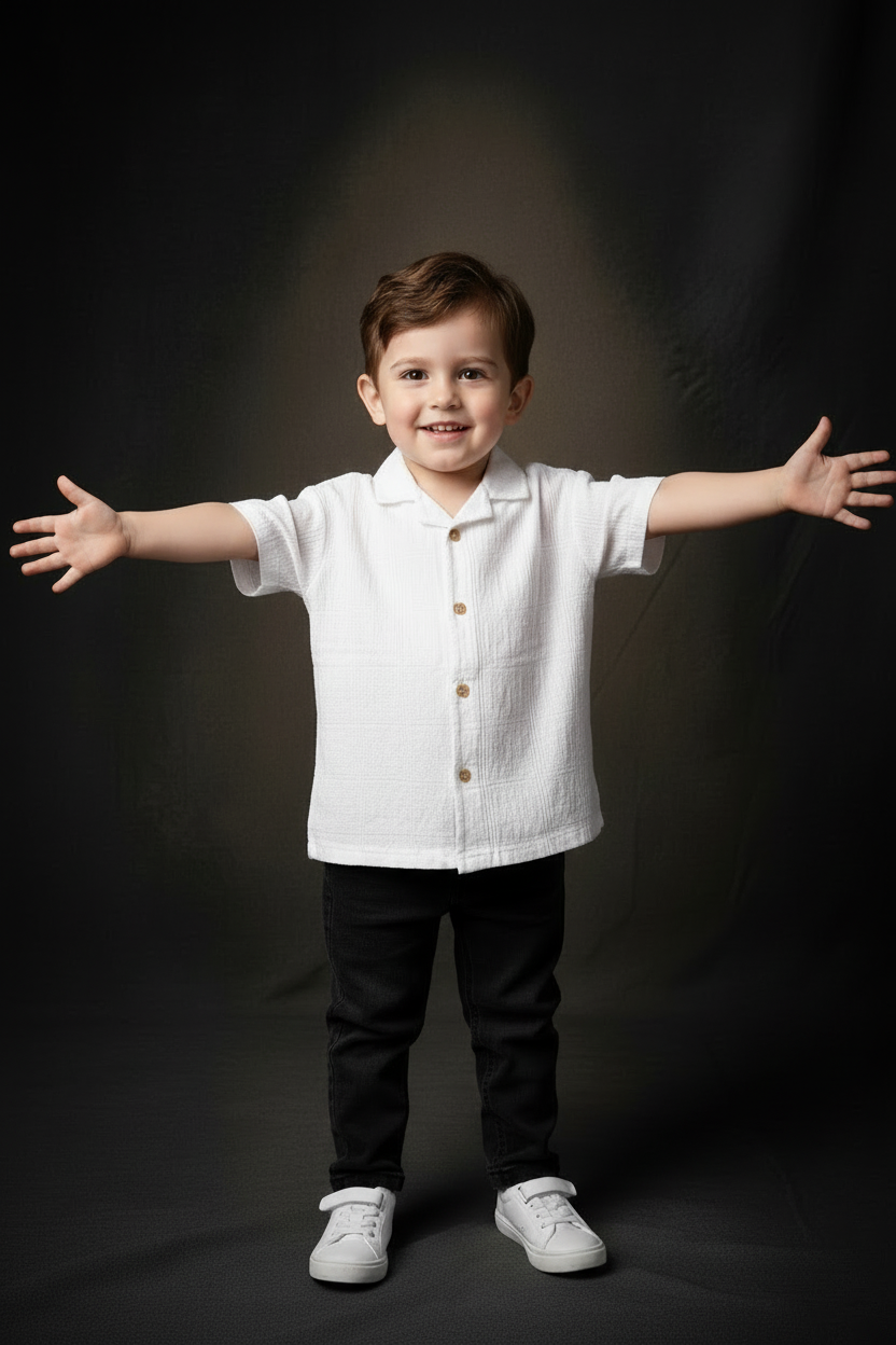 Pure White Linen Half Sleeve Shirt