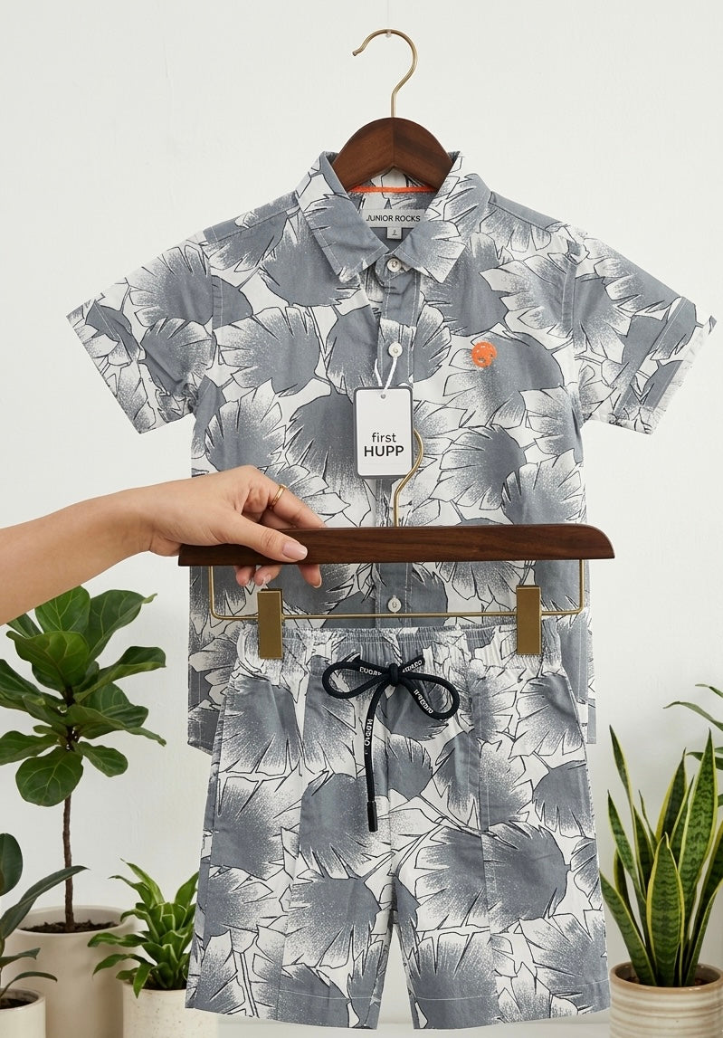 Boys Leafy Print Coord Set
