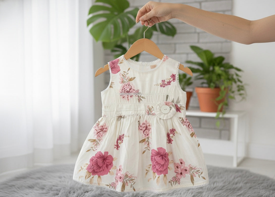 Floral Print Sleeveless Frock