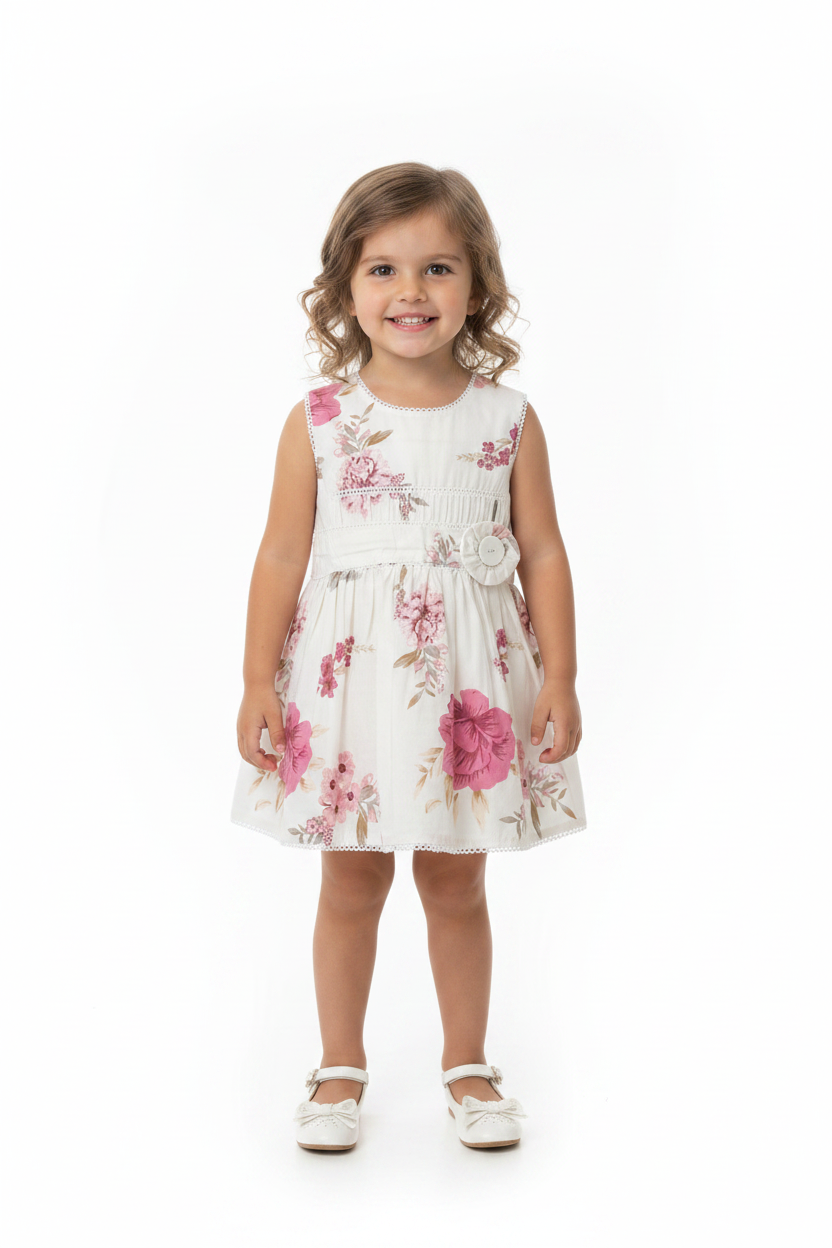 Floral Print Sleeveless Frock