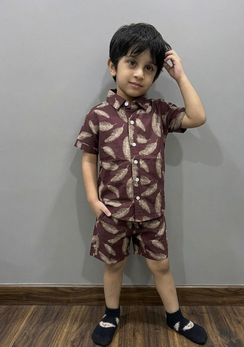 Boy's Maroon  Coord Set