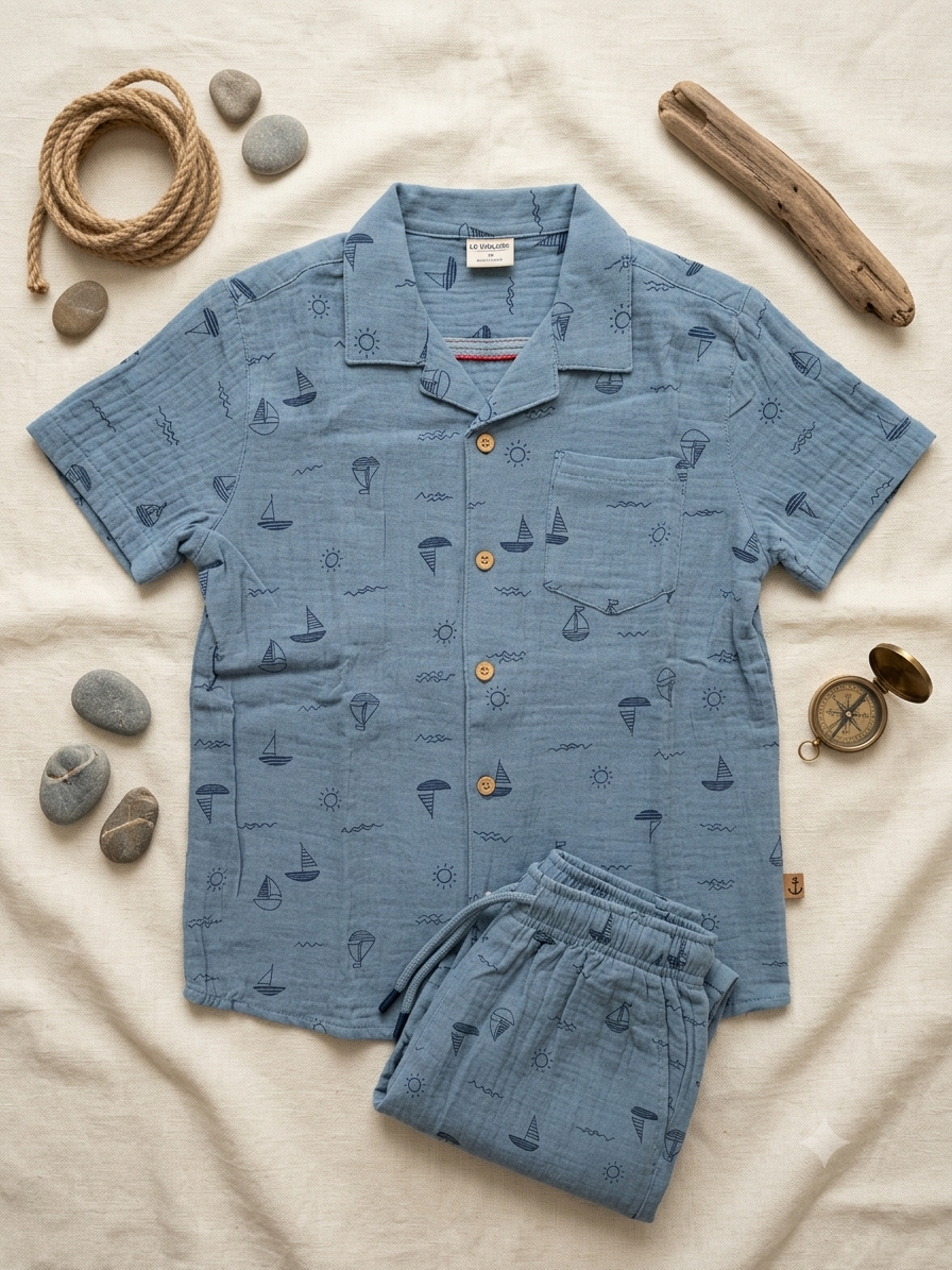 Half Sleeve Shirt And Short Set