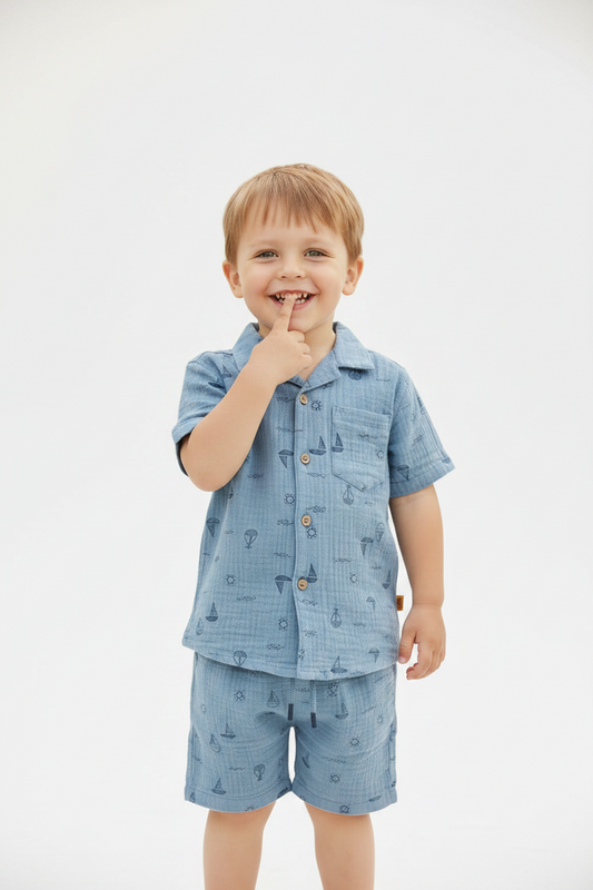 Half Sleeve Shirt And Short Set