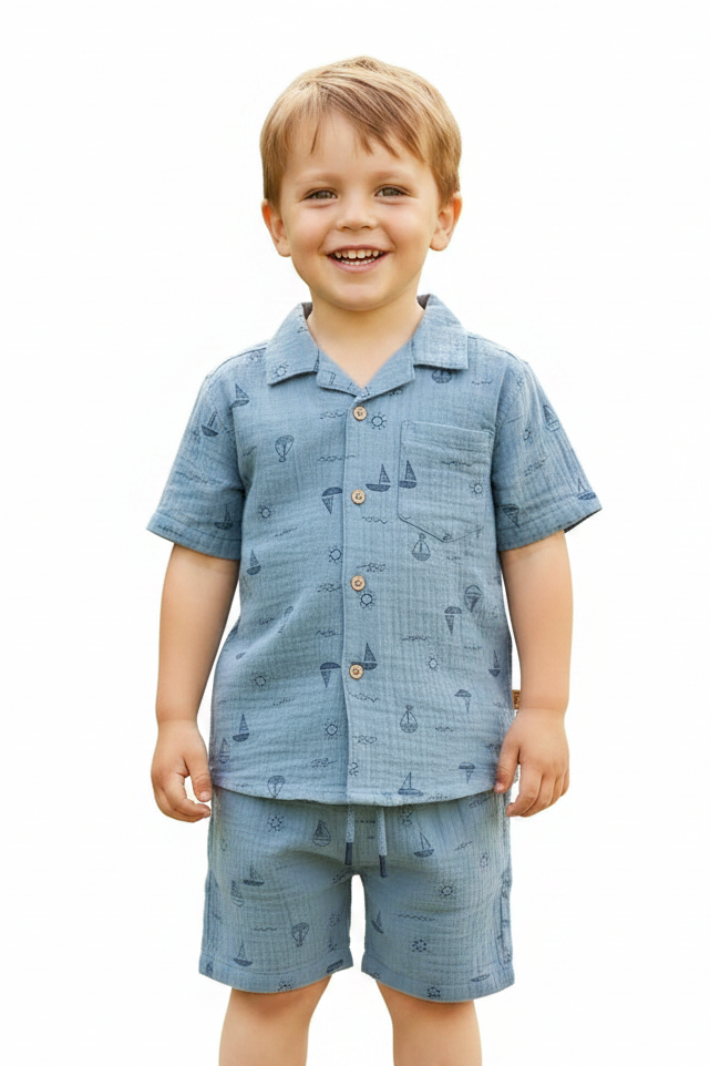 Half Sleeve Shirt And Short Set