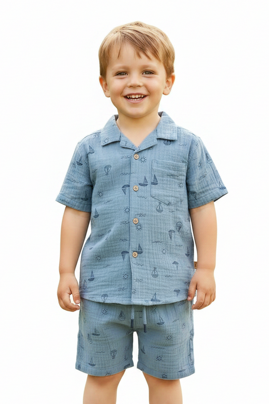 Half Sleeve Shirt And Short Set