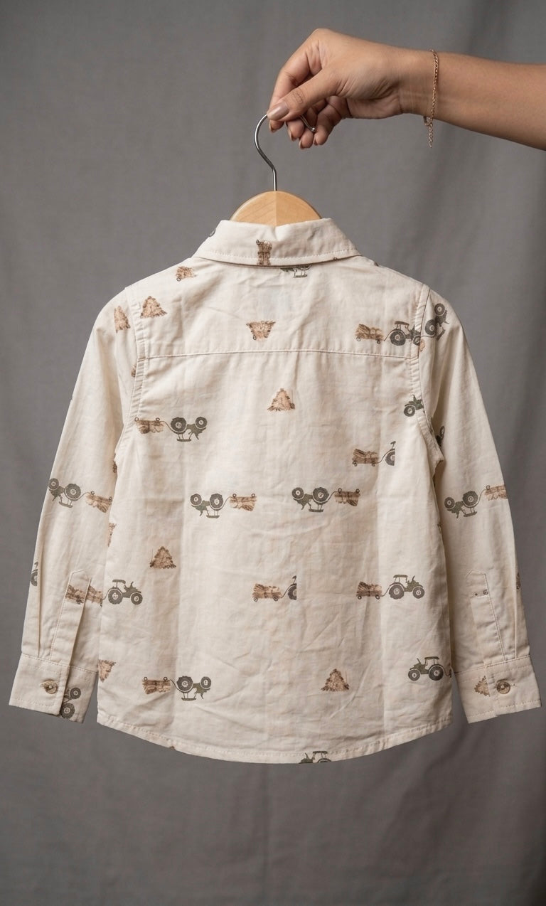 Tractor Print Cotton Shirts