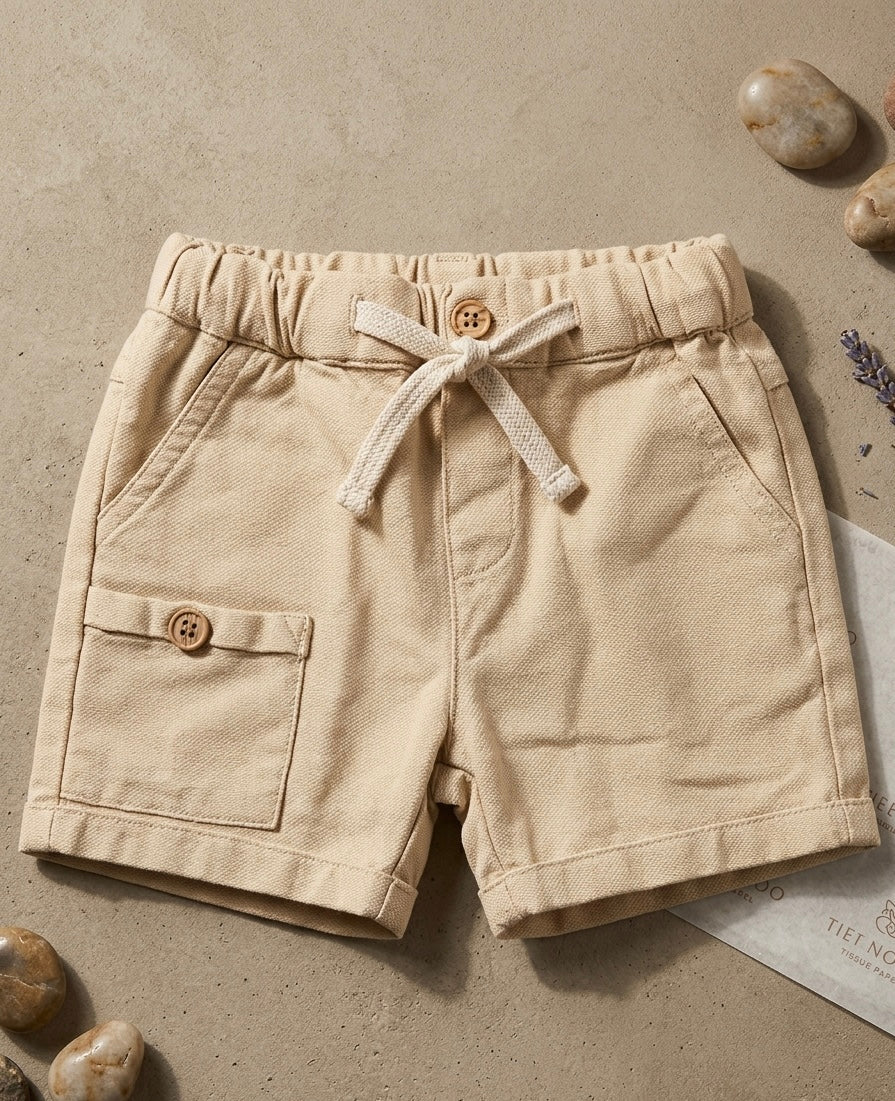 Kids’ Cotton Sand Colour Shorts