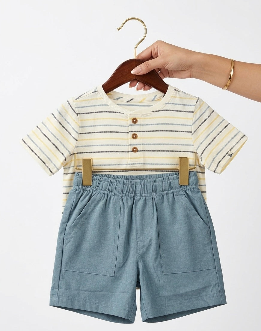 2-Piece Striped T-Shirt and Shorts Set