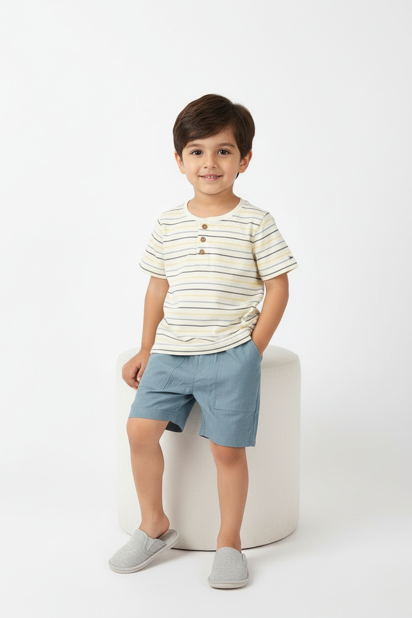 2-Piece Striped T-Shirt and Shorts Set