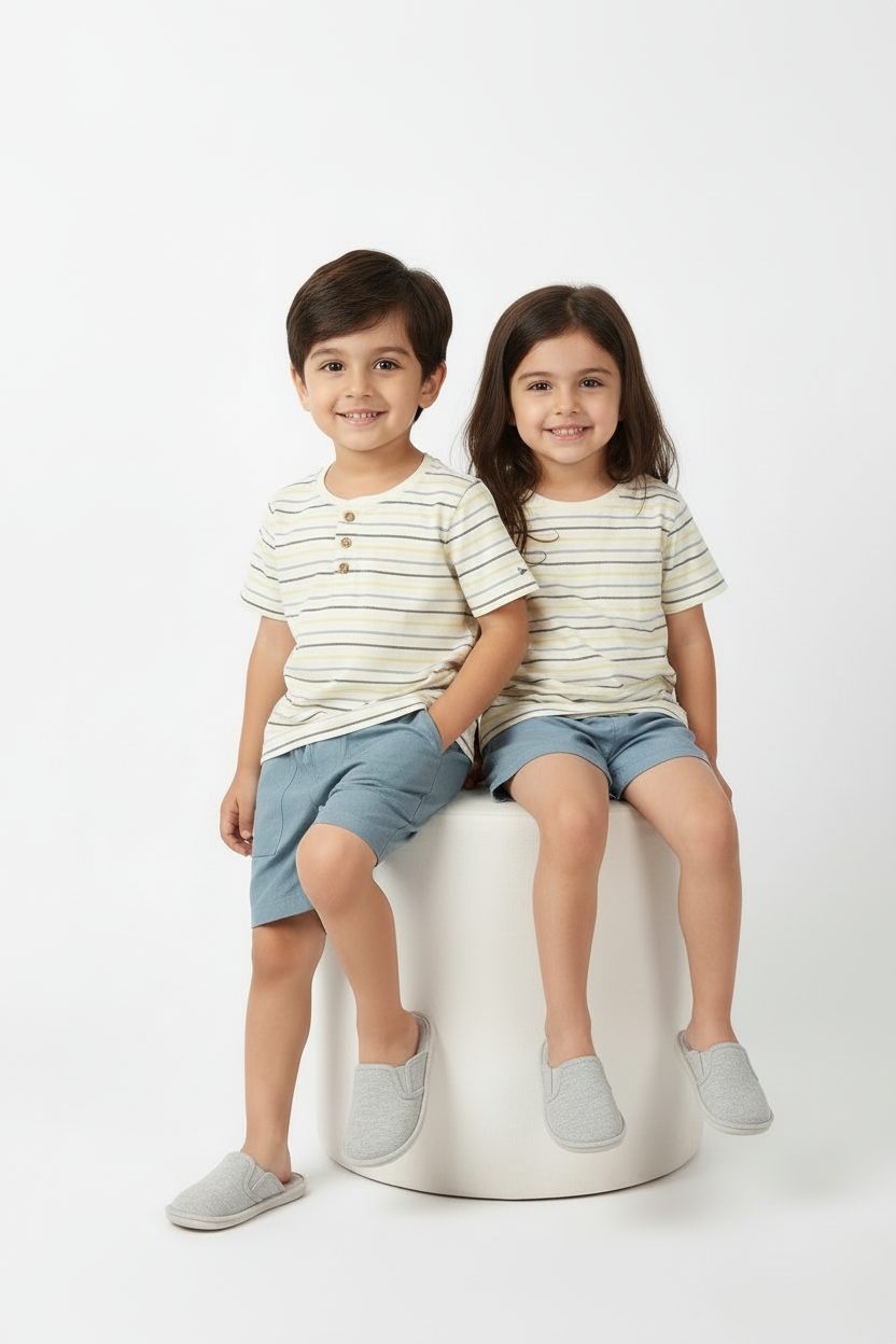 2-Piece Striped T-Shirt and Shorts Set