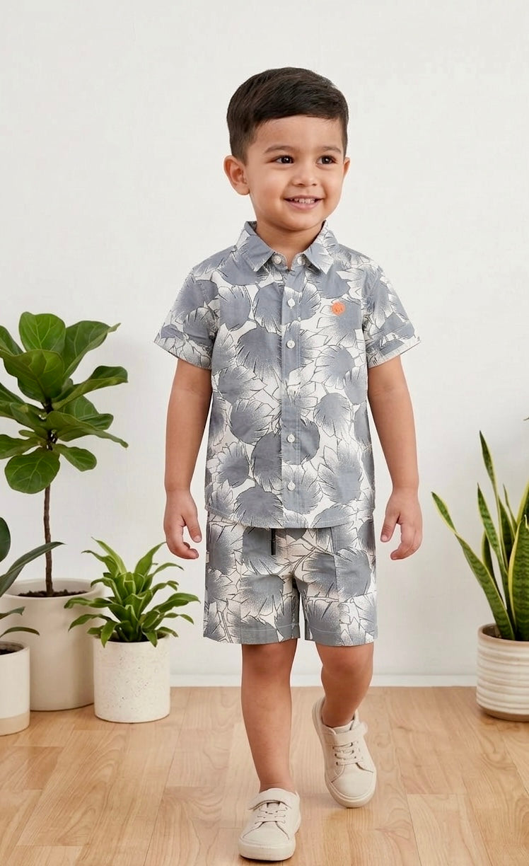 Boys Leafy Print Coord Set