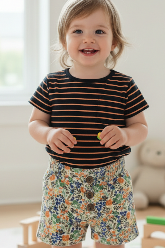 Colorful Floral Print Shorts