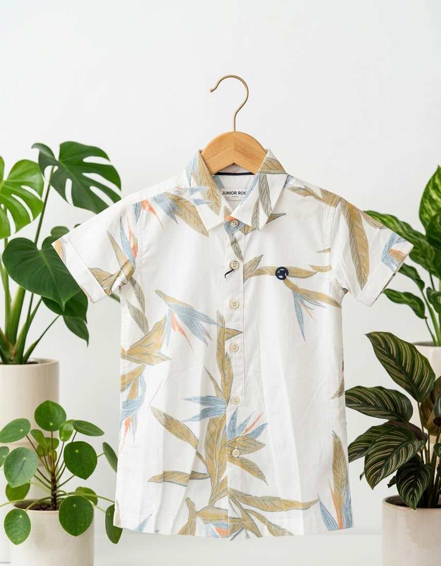 Boys White/Olive Co-ord Set