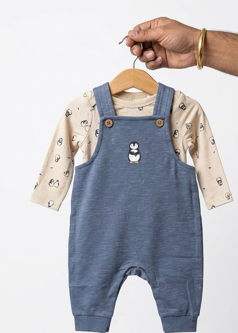2-Piece Cotton Dungaree Set