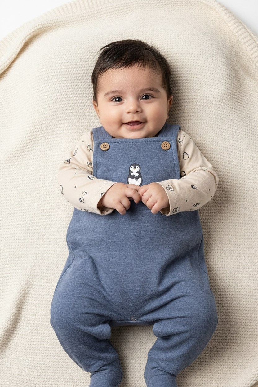 2-Piece Cotton Dungaree Set