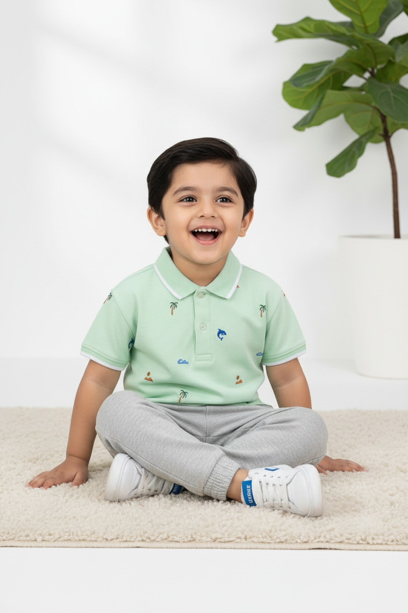Boys’ Mint Green Polo T-Shirt