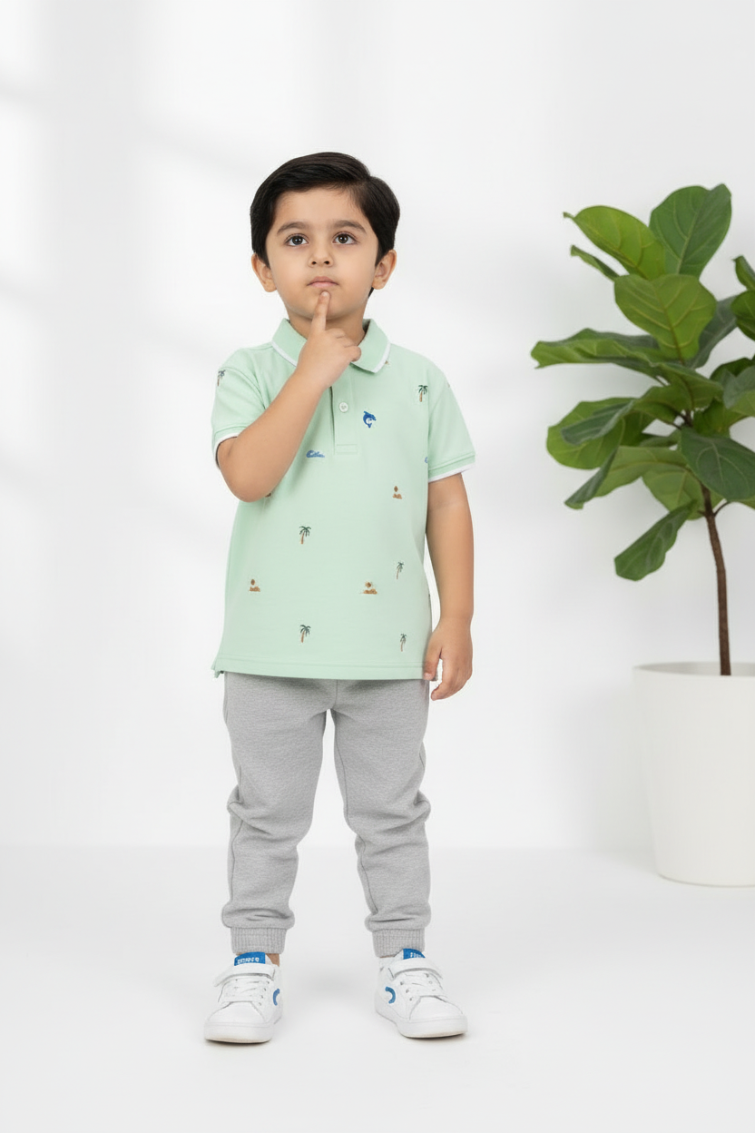 Boys’ Mint Green Polo T-Shirt