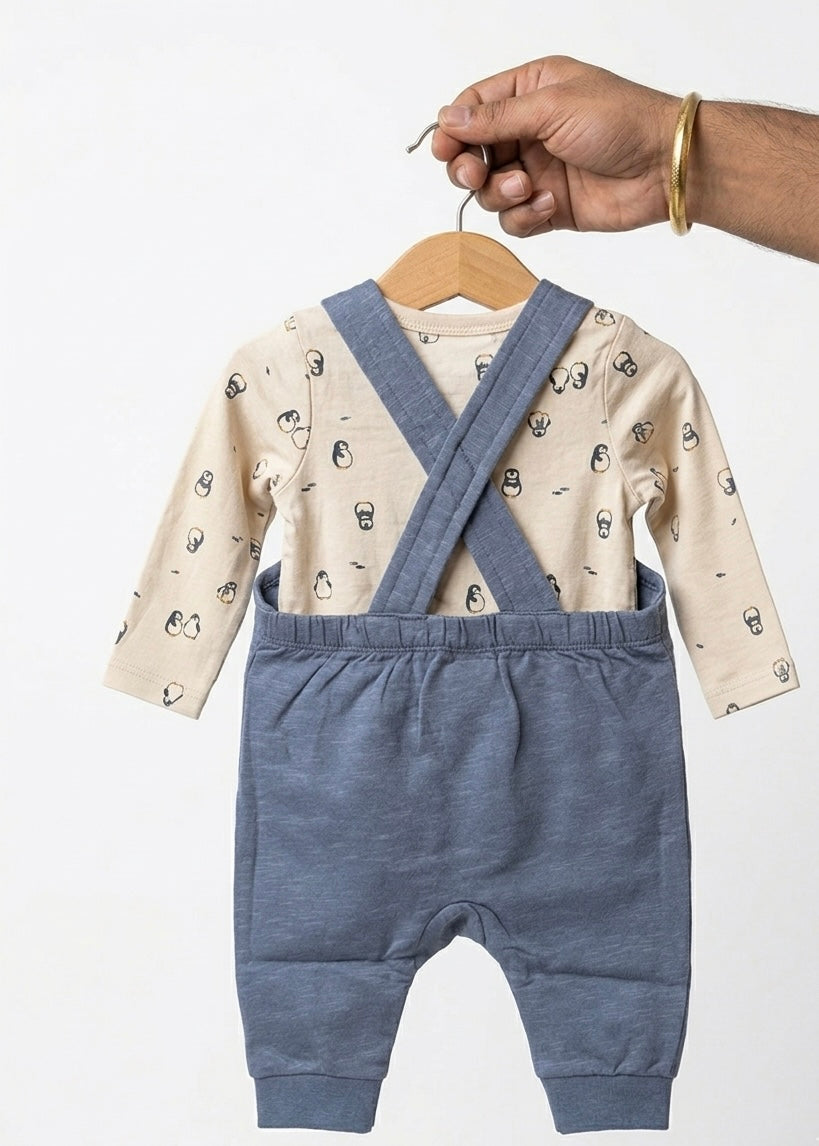 2-Piece Cotton Dungaree Set