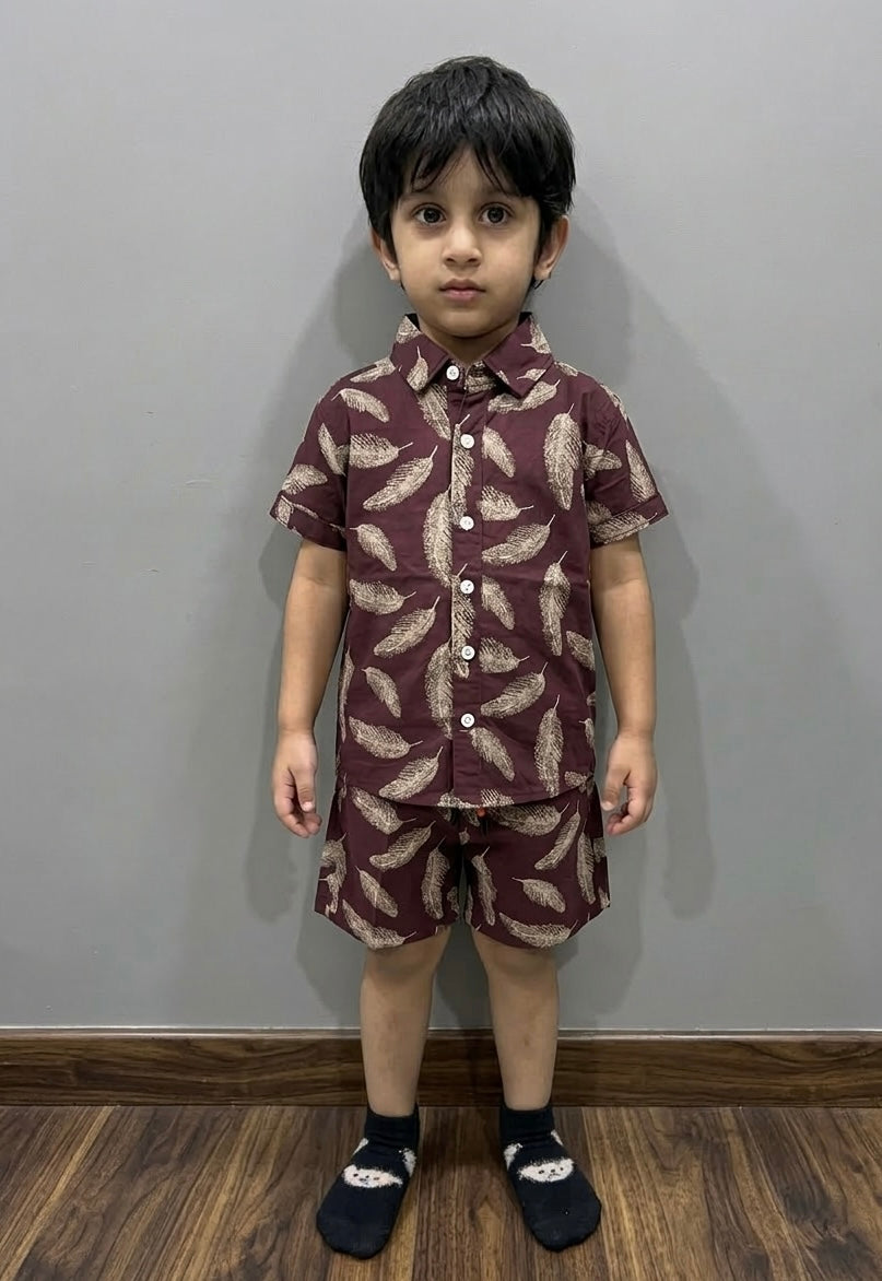 Boy's Maroon  Coord Set
