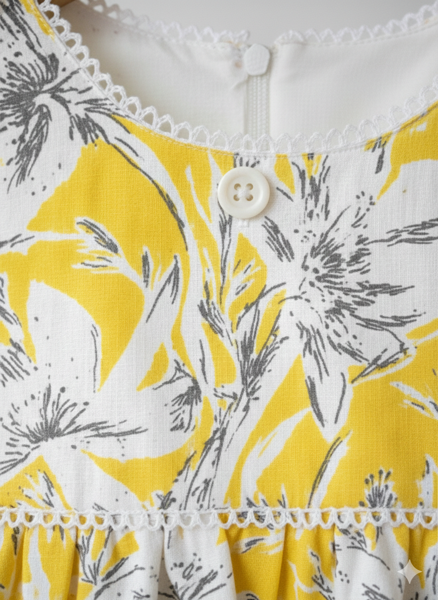 Yellow Sleeveless Frock