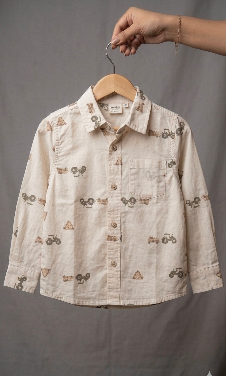 Tractor Print Cotton Shirts