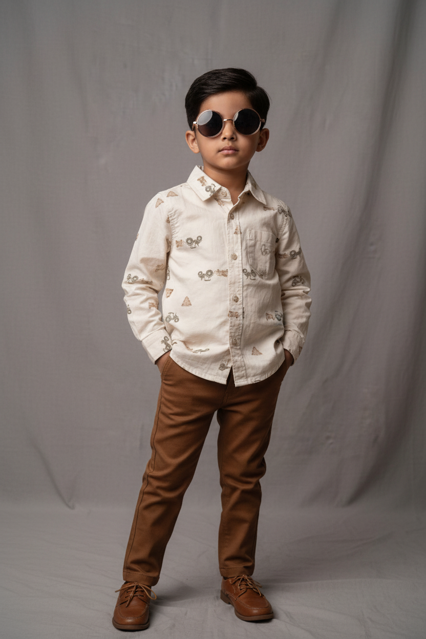 Tractor Print Cotton Shirts
