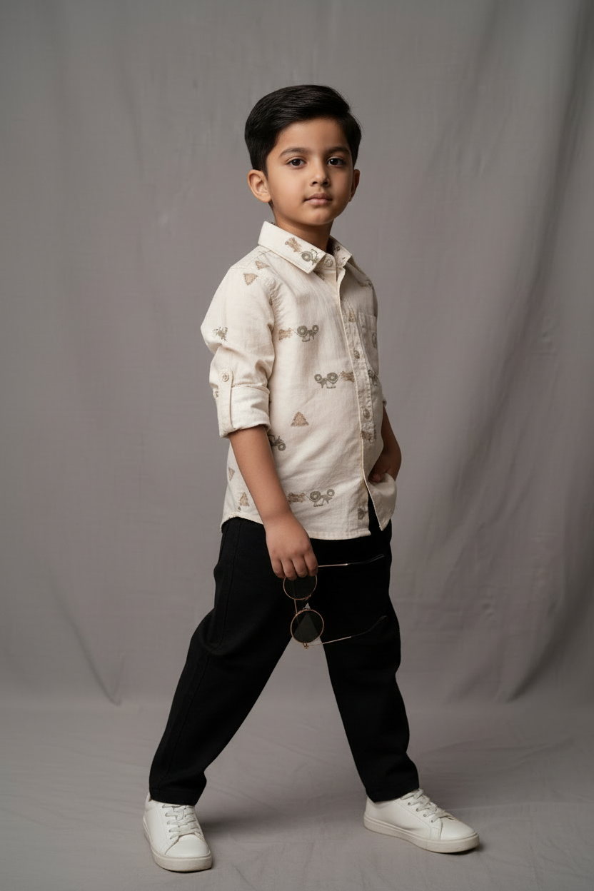 Tractor Print Cotton Shirts